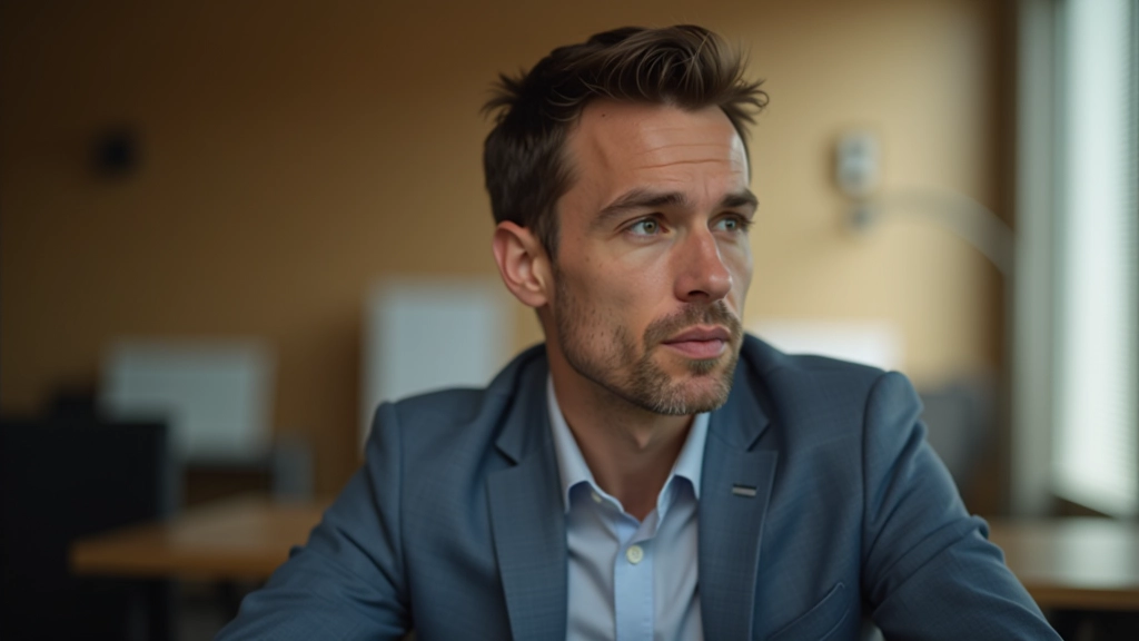 Persona concentrata durante una conversazione uno-a-uno, ambiente tranquillo con buona illuminazione naturale