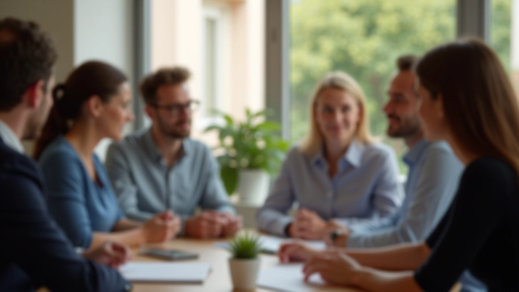 Team di professionisti in una discussione di ascolto attivo